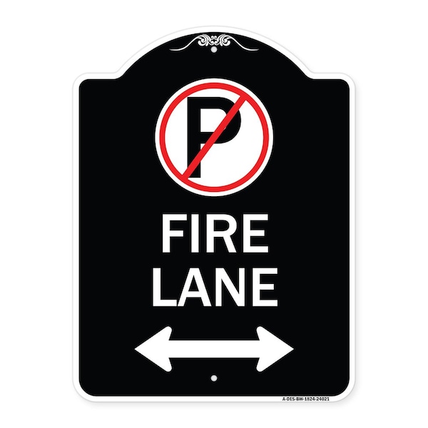 Signmission Fire Lane Heavy-Gauge Aluminum Architectural Sign, 24" x 18", BW-1824-24021 A-DES-BW-1824-24021 - main